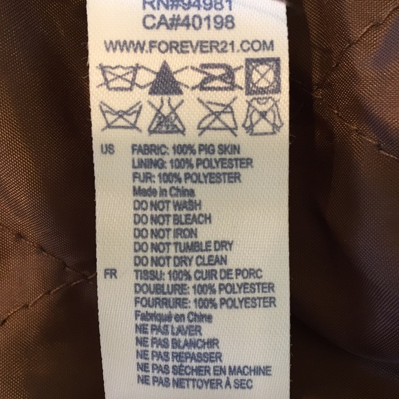 I Love H81 Jacket Los Angeles Brown Pigskin Suede Leather Faux Fleece Trim Coat - Picture 5 of 5